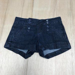 jeans shorts zoo women junjior size 3 dark blue